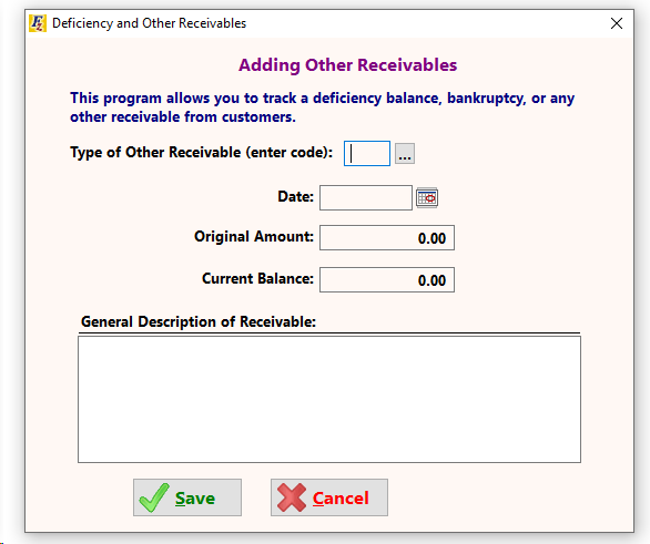 DeficiencyOtherReceivables