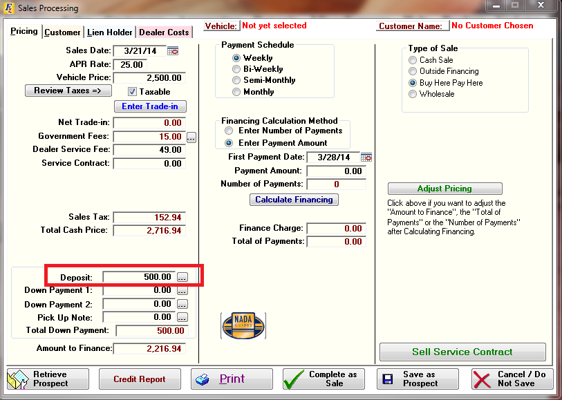 Deposits 1