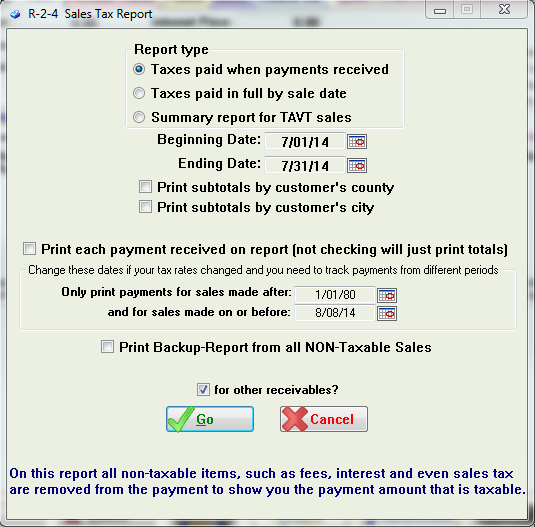 TAVT Sales Tax Report