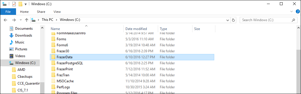 QB Frazerdata folder